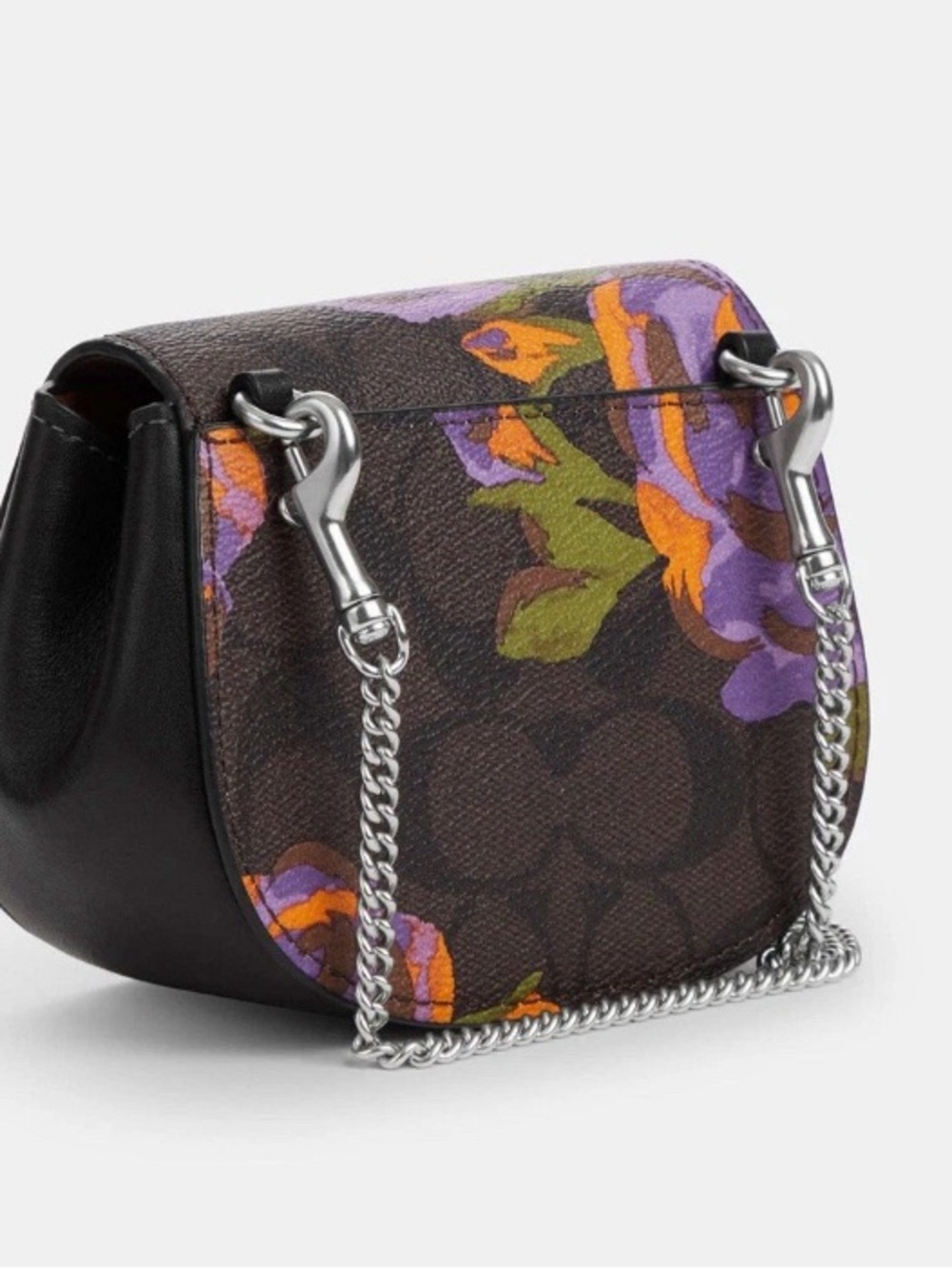 COACH  Morgan mini bag Card Case On A Chain In Signature Canvas With Rose Print - Picture 13 of 13